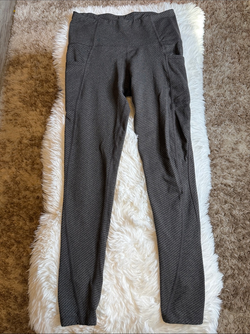 Champion Dark Charcoal Textured High-Rise Leggings